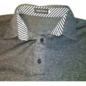 Yong Horse Black Henley Pullover Large